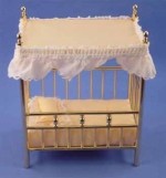 (*) Dollhouse Brass Canopy Crib