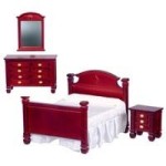 Dollhouse Classic Mahogany Bedroom