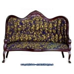 Dollhouse Victorian Living Room - Blue &amp; Gold