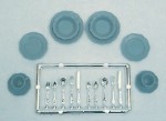 4 Sets of Dollhouse Dinnerware &amp; Silverware (Kit)- Choice of Color -