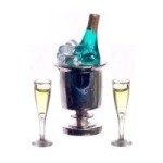 Champagne in Ice Bucket &amp; Glasses
